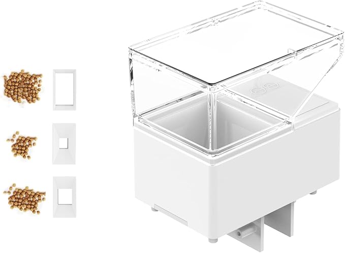 ZHHMl Automatic Feeders, Vacation Fish Feeder Multiple timed Feeding Modes,Mute, 500ml Large Capacity,with Digital Display,Moisture Proof Won't Clog