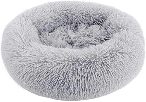 Cat Beds for Indoor Cats - Cat Bed Washable 20/24 inches, Dog Beds for Small Medium Dogs, Anti Anxiety Round Fluffy Plush Faux Fur Cat Bed,Thick Bottom Keep Pets Off The Cold Tile