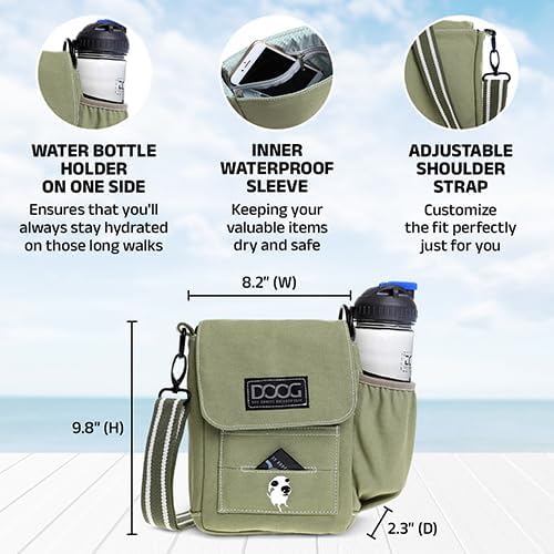 DOOG | Walkie Bag | Adjustable Shoulder Bag with Poo Bag Compartment and Water Bottle Compartment | Light Blue