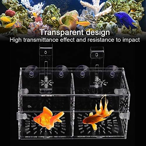 Fish Separation Breeder Box, Acrylic Fish Breeding Isolation Box Aquarium Hatchery Incubator Holder(B-20x10x10cm)