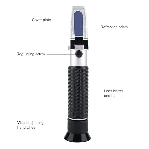 0-100% Salinity Refractometer Handheld Salinometer Sea Water Salt Concentration Tester Meter with Automatic Temperature Compensation for Seawater and Marine Fishkeeping Aquarium
