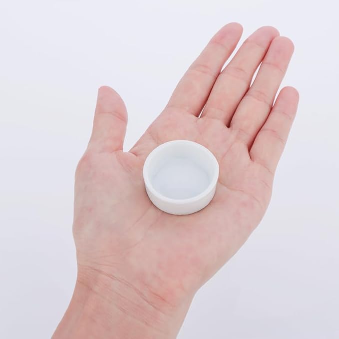 6 Pack Tarantula Ceramic Feeding Bowl Hermit Crab Water Bowl Spider Snail Insect Micro Food Dish (White, 1.25" D, 0.51" H)