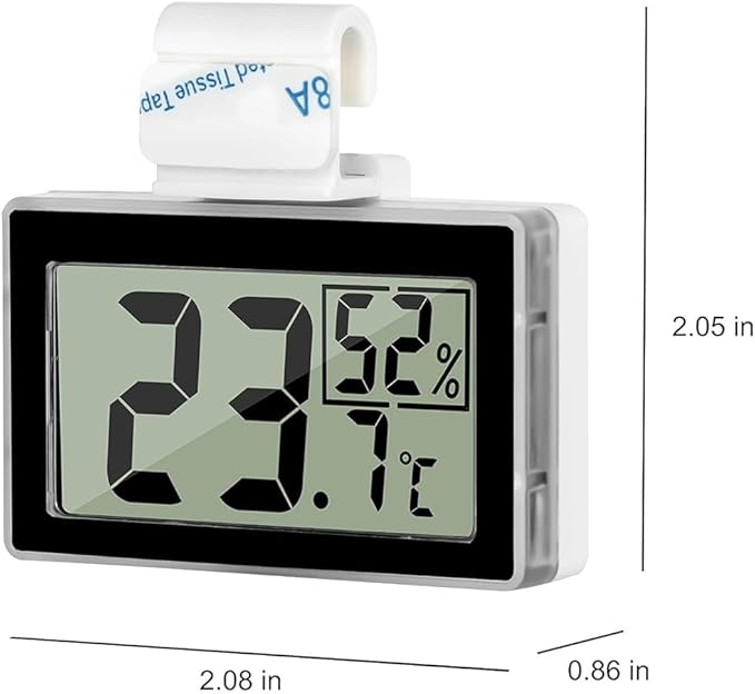 Reptile Thermometer Humidity and Temperature Sensor Gauges Reptile Digital Thermometer Digital Reptile Tank Thermometer Hygrometer with Hook Ideal for Reptile Tanks, Terrariums