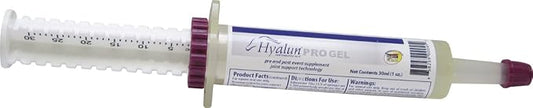 Hyalogic Hyaluronic Acid Gel for Horses Orally Administered with Syringe for Equine Joint & Cartilage Support - Hyalun Pro Gel - 1 oz / 30 ml (3 full doses) - Pre- and Post-Event Booster