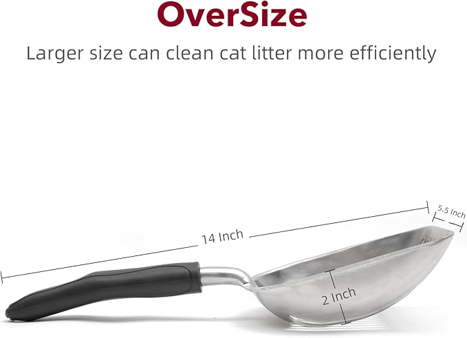 Cat Litter Scoop - Aluminum Alloy cat Litter Shovel, Suitable for All cat Litter, Metal Durable Garbage Shovel Blue