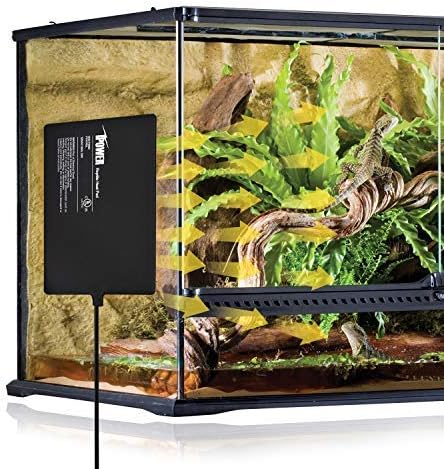 iPower 8 by 12-Inch Reptile Heat Mat Under Tank Heater Terrarium Heating Pad Ideal for Spider Snake Tarantula Hermit Crab Turtle, Black