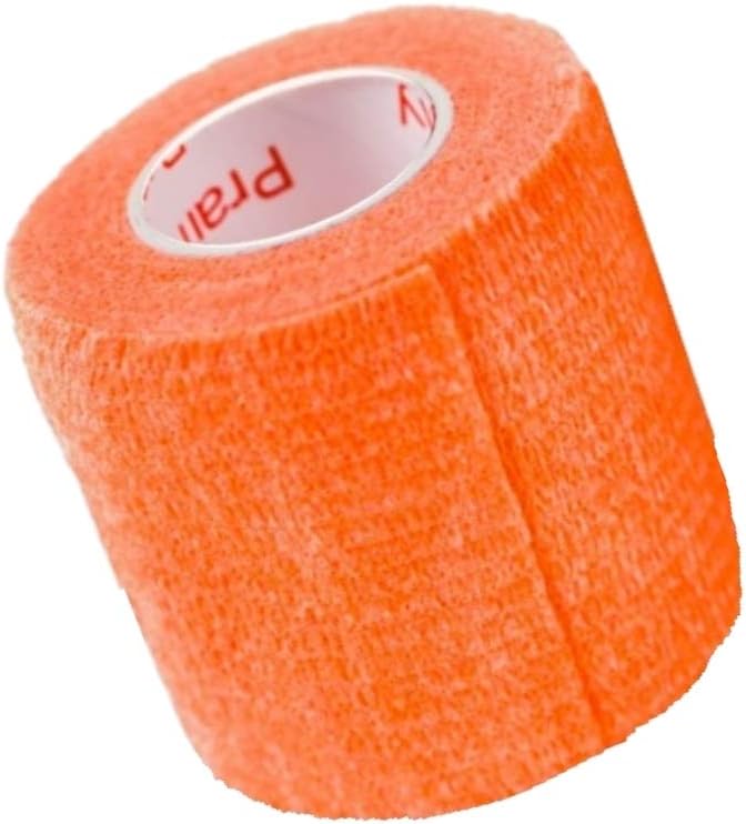 2 Inch Vet Wrap Tape Bulk (Orange) (Pack of 24) Self Adhesive Adherent Adhering Flex Bandage Grip Roll for Dog Cat Pet Horse