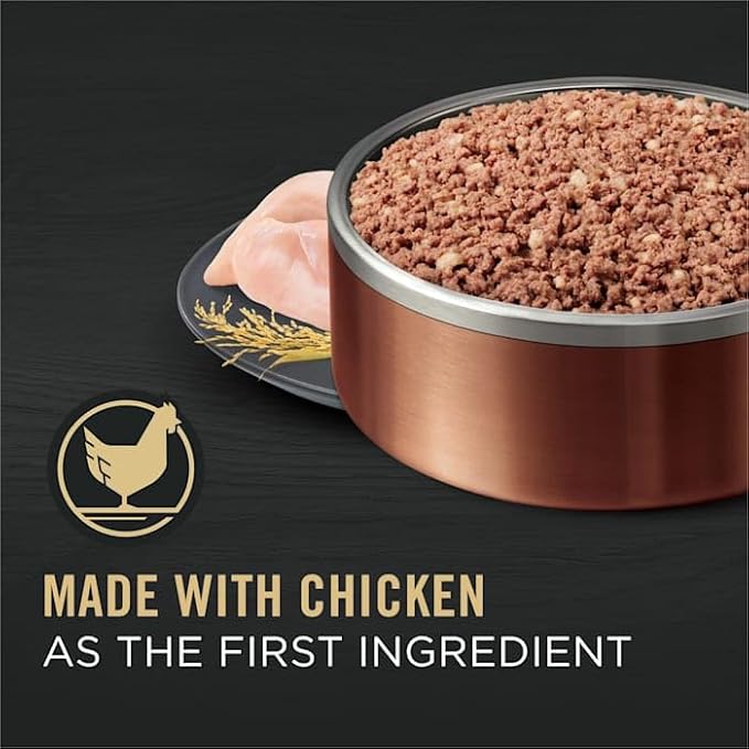 Purina Pro Plan Complete Essentials High Protein Chicken and Rice Entree Adult Dog Food Wet Pate, 13 oz., Case of 12