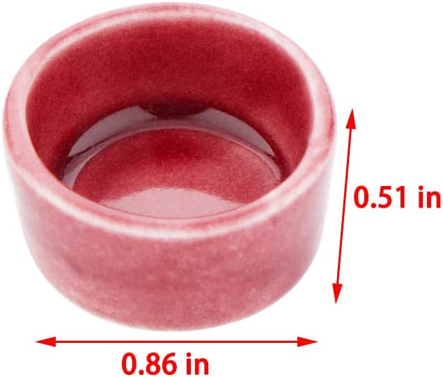 9 Pack Small Spider Ceramic Dish Tarantula Water Bowl Hermit Crab Millipede Terrarium Breeding Feeders (Brown)