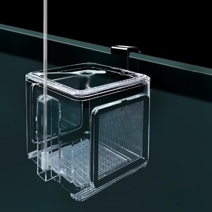 1Pc Fish Breeding Box, Transparent Acrylic Fish Isolation Box with Detachable Mesh Hangable Baby Fish Separator Breeder Box for Fish Tank Aquarium