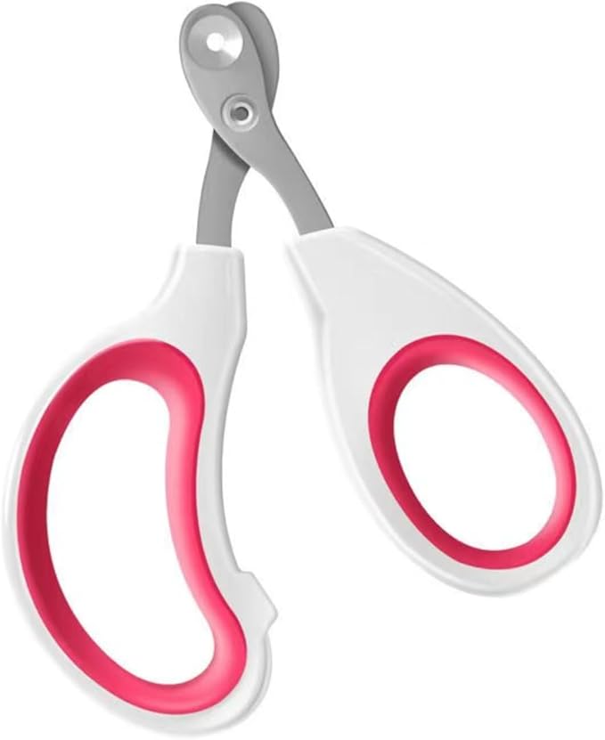 Cat Nail Clippers with Circular Cut Hole -Avoid Over Cutting Pet Nail Clippers -Sharp Angled Blade Professional paw Trimmer Set for Novice pet Families (Pink)