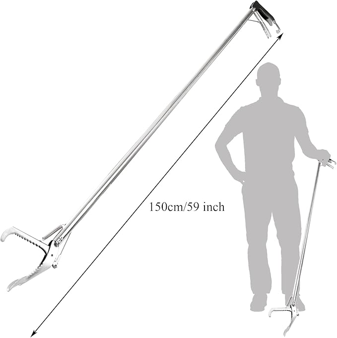 60'' Snake Grabber Tool Heavy Duty, Professional Snake Tongs with Lock, Long Snake Stick, Snake Catcher Grabber for Rattlesnake, Reptile