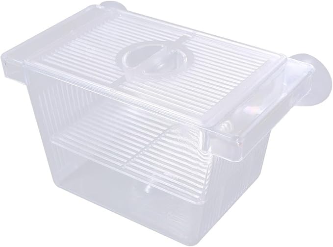 Fish Breeding Box Acrylic Hatchery Incubator Tank with Suction Cups Clownfish Incubator for Baby Fish Shrimp and Guppy