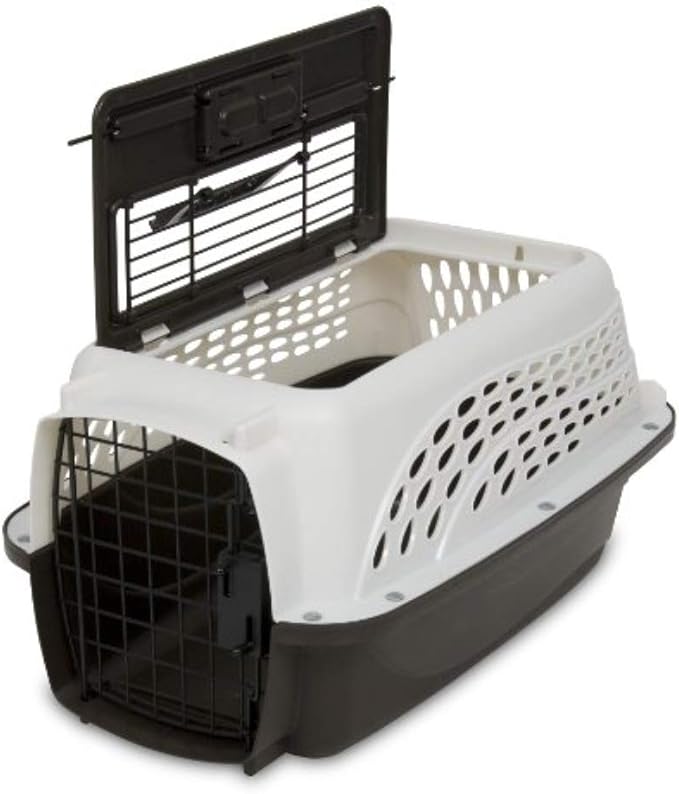 Petmate Two-Door Small Dog & Cat Carrier for Pets Up to 10 Pounds with SnooZZy Sheepskin Bolster Crate Mat for 19' Crates, Up to 15 lbs