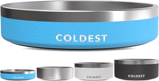 Coldest Dog Bowl - Anti Rust Metal & Non Slip Dog Bowls Large, Spill Proof Heavy Duty 3 Layers Insulated Dog Bowl - Food and Water Bowl for Dogs, Cats & Pets, Dishwasher Safe (21 oz, Celestial Blue)