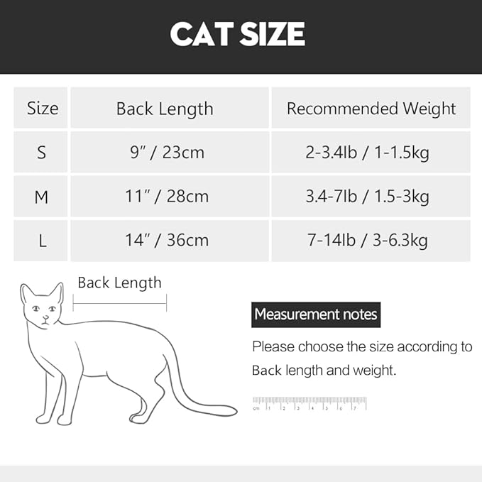 Cat Recovery Suit for Male and Female Surgical Post Surgery Soft Cone Onesie Shirt Clothes Neuter Licking Protective Diapers Outfit Cover Kitten Spay Collar(L, Blue)