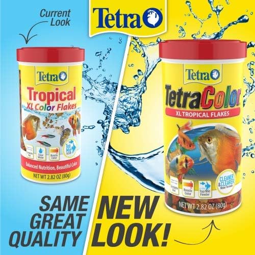 TetraColor Tropical Flakes, Color Boosting Fish Food, Nutritionally Balanced Diet for Tropical Fish, 2.82 oz