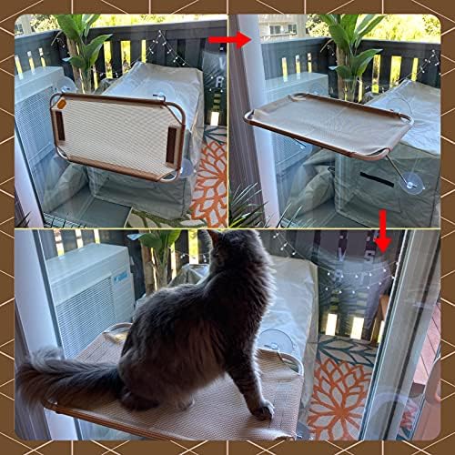 Cat Window Perch, Cozy Cat Window Hammock for Sunbathing Experience, Give Your Cat The Best Seat in The House with a Cat Window Bed - The Best Cat Perch for Your Furry Friend (L, Black)