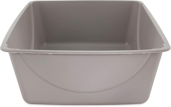 Petmate Open Cat Litter Box, Extra Large Nonstick Litter Pan Durable Standard Litter Box, Mouse Grey Great for Small & Large Cats Easy to Clean, Made in USA