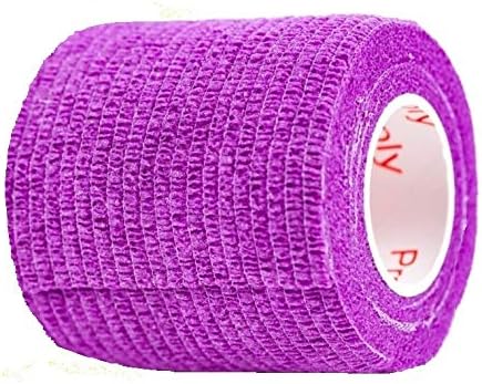 2 Inch Vet Wrap Tape Bulk (Purple) (Pack of 12) Self Adhesive Adherent Adhering Flex Bandage Grip Roll for Dog Cat Pet Horse