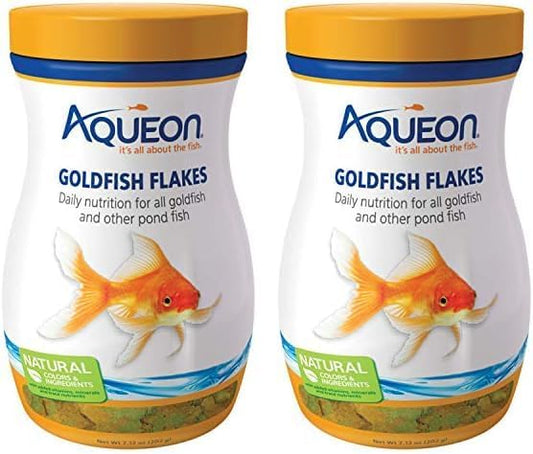 Aqueon Goldfish Fish Food Flakes, 7.12 Ounces (Pack of 2)