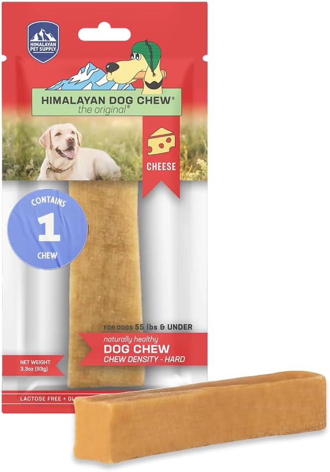 Himalayan Dog Chew Original Yak Cheese Dog Chews, 100% Natural, Long Lasting, Gluten Free, Healthy & Safe Dog Treats, Lactose & Grain Free, Protein Rich, Large, Dogs 65 Lbs & Smaller
