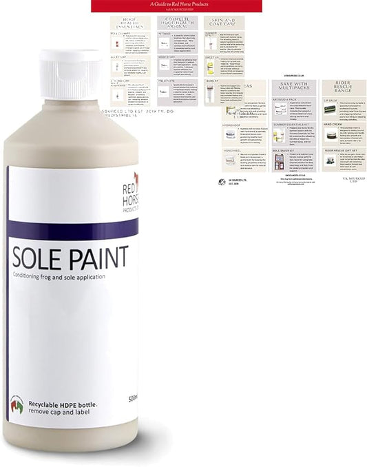 Red Horse Products Sole Paint - Strong Active Ingredients | Cleanses, Strengthens, and Supports Hoof Health | Easy-to-Use Formula for Deep Cleaning and Odor Control (500ml)