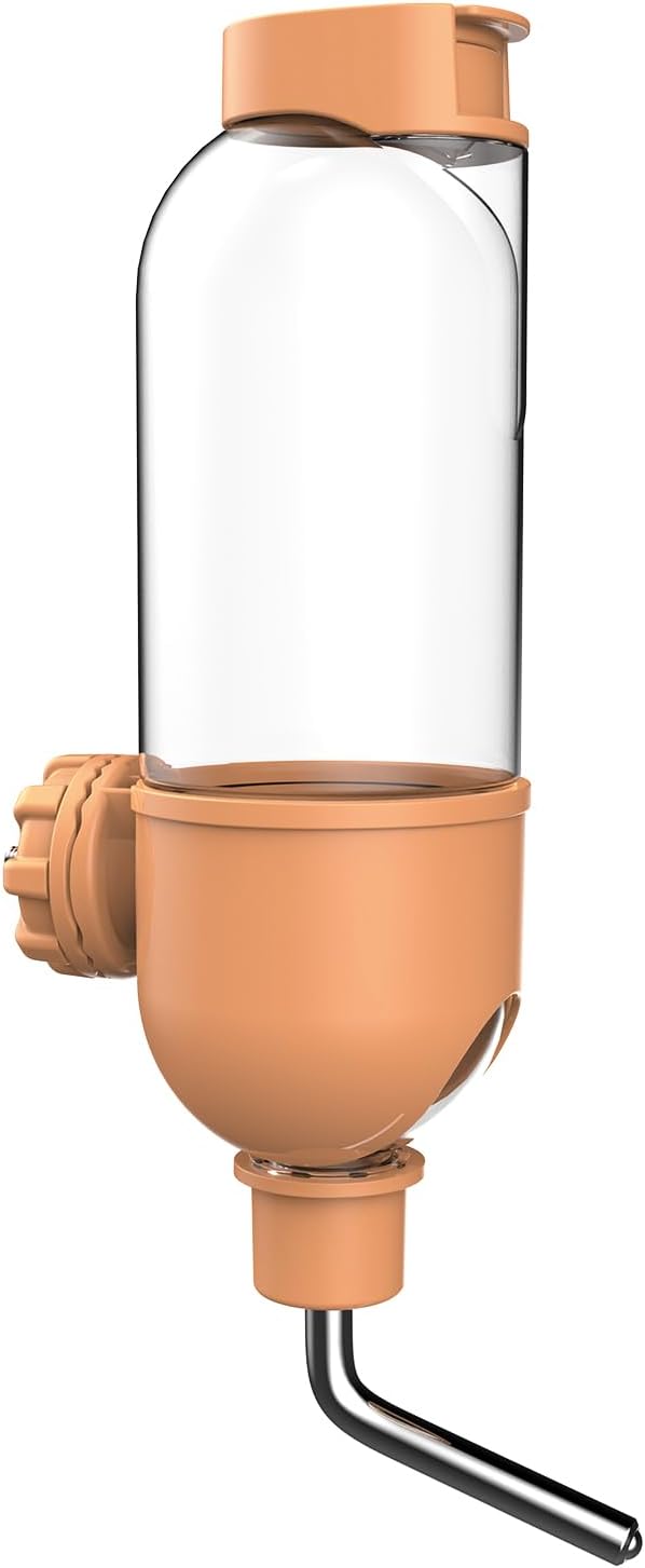 Pet Water Bottle for Cage Crate 26oz Water Dispenser for Small Animal Rabbit Guinea Pig Chinchilla Ferret Squirrel Hedgehog (Orange)
