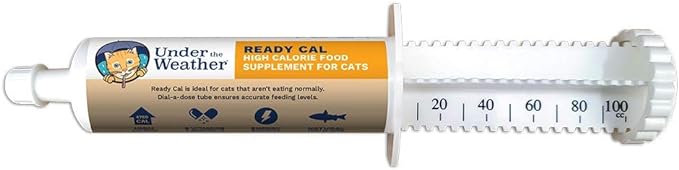 Under The Weather Pet | Ready Cal for Cats 100cc | High Calorie Supplement | Cat Weight Gainer and High Calorie Booster | 10 Vitamins, 7 Minerals & Omega Fatty Acids (for Cats 100cc)