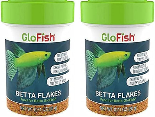 GloFish Betta Flakes Tropical Fish Food, 0.71 oz. (AQ-78301) (Pack of 2)