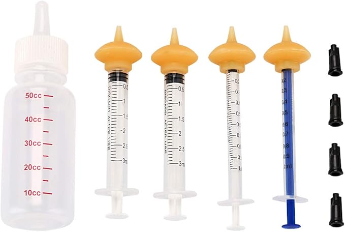 Mini Pet Feeding Bottle and Syringes with Nipples for Small Cat Dog Animals (Model 4)