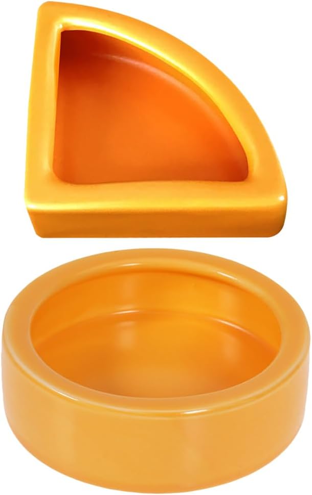 Terrarium 2pcs Reptile Food Dish Bowl Worm Water Dish Small Lizard Gecko Ceramic Pet Bowls Bowls for Leopard Bearded Dragon Chameleon Hermit Crab Feeder Orange Food Containers