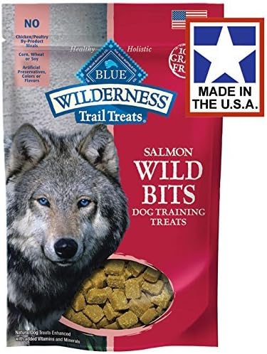 Blue Buffalo Wilderness Trail Treats Grain-Free Wild Bits Dog Treats - 3 Flavors 2 BAGS EACH FLAVOR (Salmon, Chicken, & Duck) - 4 Ounces Each (6 Total Pouches) - MADE IN USA by Blue