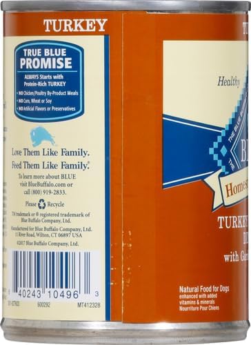 Blue Buffalo Homestyle Recipe Turkey Meatloaf Dinner Canned Dog Food 12.5 Ounce (Pack of 1)