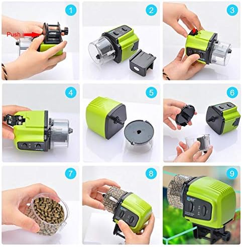 Automatic Fish Feeder, Lychee Fish Feeder Fish Food Vacation Feeder Moisture-Proof Electric Timing Automatic Feeder for Aquarium Fish Tank