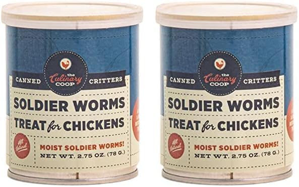 Fluker's Culinary Coop Canned Soldier Worms Chicken Treat, All Natural and Packed with Protein, 2.75 oz (Pack of 2)