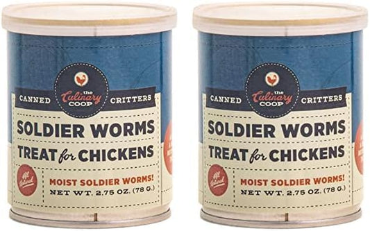 Fluker's Culinary Coop Canned Soldier Worms Chicken Treat, All Natural and Packed with Protein, 2.75 oz (Pack of 2)