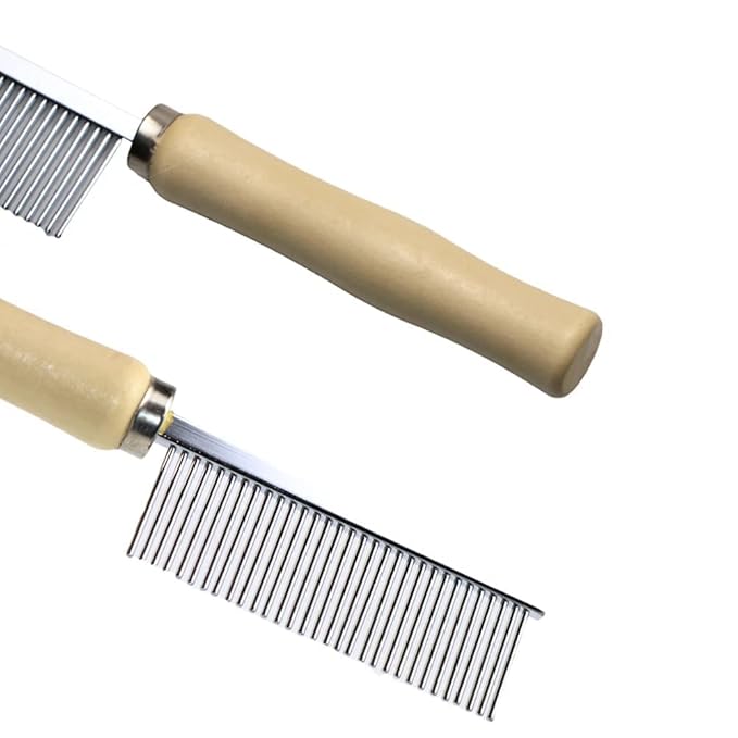 Wooden Handle Grooming Comb for Dogs Cats Pet