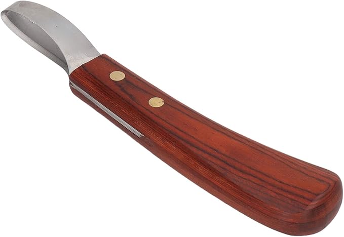 Hoof Knife for Horses, Hoof Knife, Double Edged Hoof Trimming Knife with Wooden Handle, Horse Farrier Tool