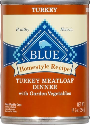 Blue Buffalo Homestyle Recipe Turkey Meatloaf Dinner Canned Dog Food 12.5 Ounce (Pack of 1)