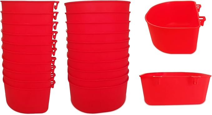 20 Pcs 25 fl.oz Durable Pet Feeder Bowls for Bird, Hamster, Rabbit, Chicken, Cat, Puppy Chicken Water Cups Hanging Rabbit Feeders for Cages Bird Dishes