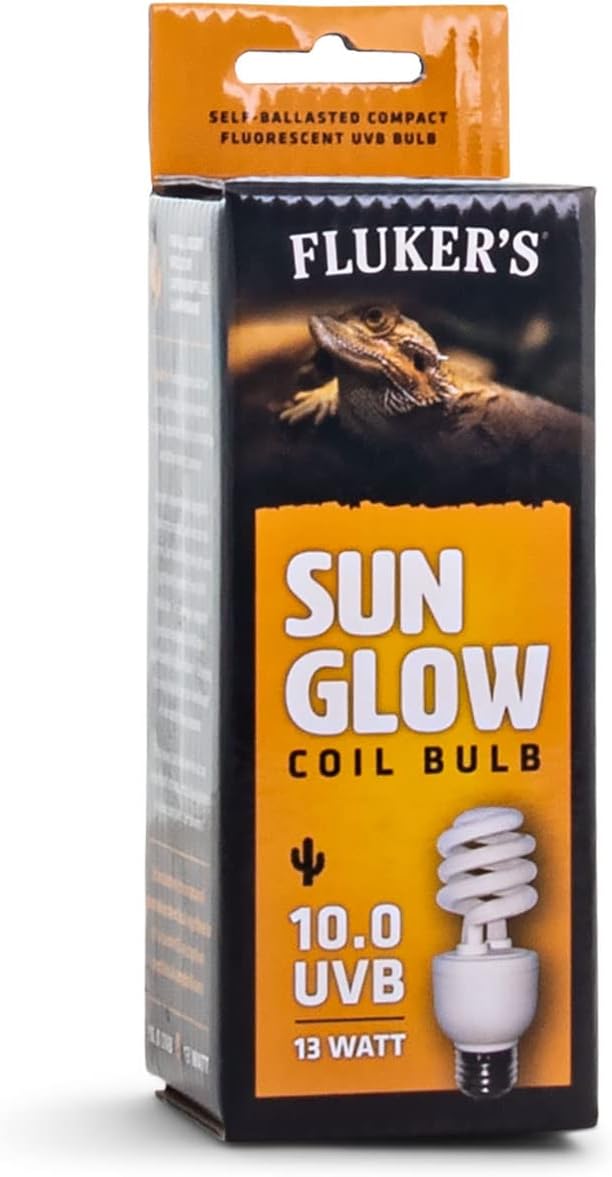 Fluker’s Sun Glow 10.0 UVB Fluorescent Coil Bulb for Desert Reptiles, Reptile Heat Light Stimulates Natural Synthesis of Vitamin D in Captive Reptiles, 13 Watt