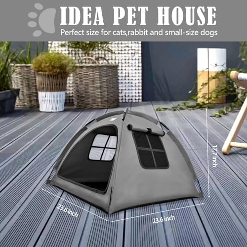 Cat Tent Outdoor and Dog House Outdoor, Cat and Dog Waterproof Tent House, Outdoor Dog Bed Washable, Indoor/Outdoor Cave Nest Bed Small Dog Tent for Cat, Bunny and Small Animal (Grey S)