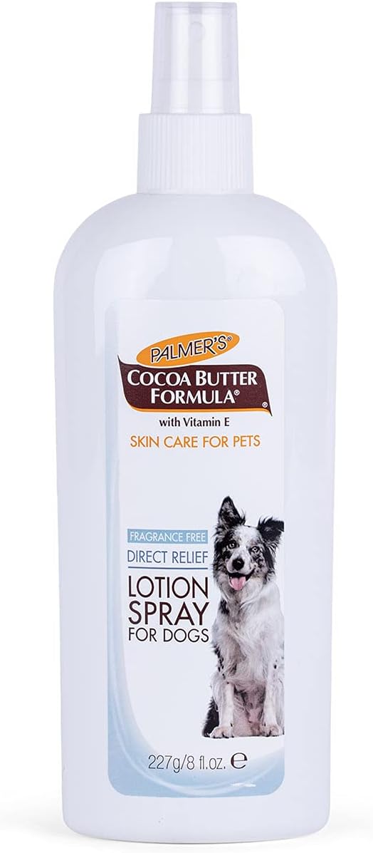 Palmer's for Pets Cocoa Butter Formula Direct Relief Lotion Spray for Dogs with Vitamin E | Fragrance Free Dog Lotion for Dry Itchy Skin Spray On Lotion for Dogs - 8 oz (FF15584)