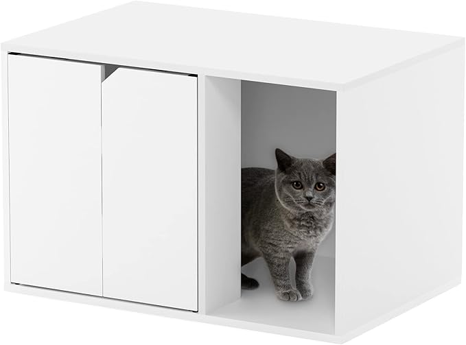 Furinno Peli Litter Box Enclosure, Small, Solid White