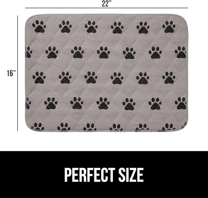 Gorilla Grip Washable Puppy Pads, Slip Resistant Dog Crate Mat, Waterproof Cloth Pee Pad for Training Puppies in Playpen, Reusable Pet Incontinence Blanket, Protects Sofa, Furniture, 22x16 Pack of 2