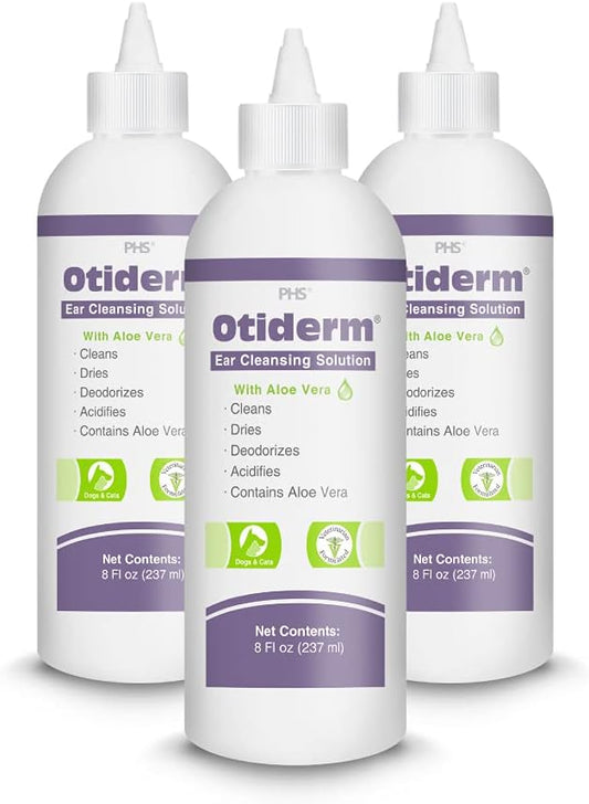 Ear Cleansing Solution for Dogs and Cats - Deodorize and Gently Clean - Anti-Irritant Formula with Neutral pH and Aloe Vera - Healthy Ears - 8 fl oz, 3-PACK