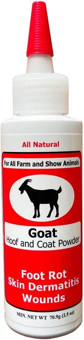 Four Oaks Farm Ventures, Goat Hoof & Coat Powder - Wound Care, Heals/Prevents Foot Rot, Skin Problems - All Natural, Non-Caustic, Easy to Use (2.5 oz)