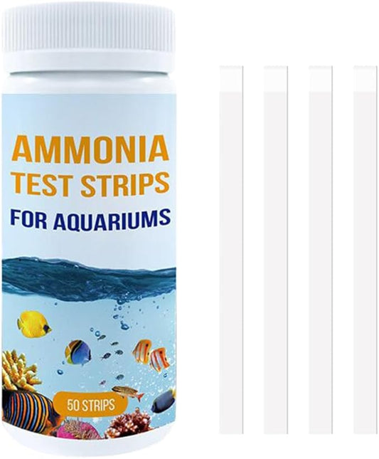 DONGKER 50pcs Aquarium Ammonia Test Strips,NH3/NH4 Test Kit Fast Testing Ammonia for Aquarium/Pond/Pool