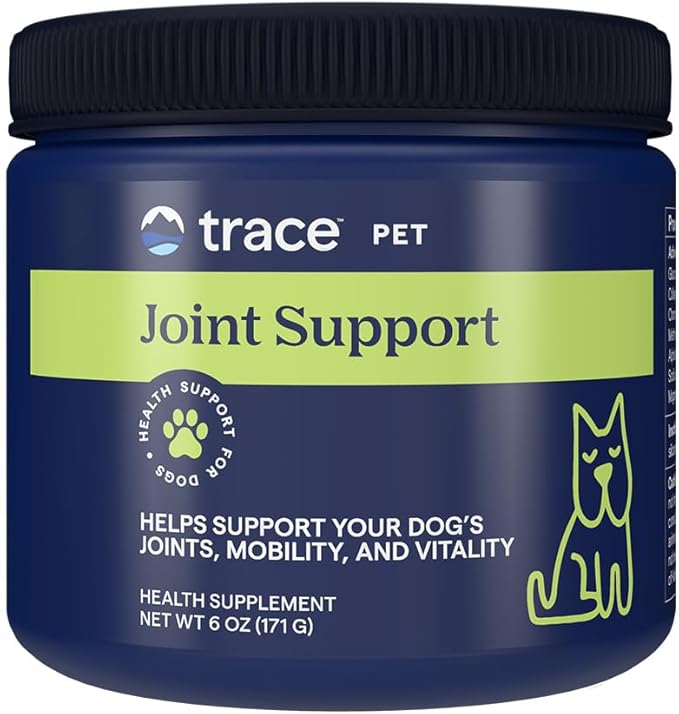 Trace Pet | Joint Support for Dogs and Cats | GSM Glucosamine Chondroitin and Collagen Powder | Powered by ConcenTrace Minerals | All Breeds | 16 oz Powder Jar